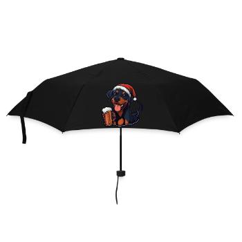 Doberman Dog Christmas Beer Funny - Umbrella (small) - black - Front