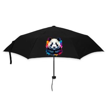 Panda - Regenschirm (klein) - Schwarz - Vorne