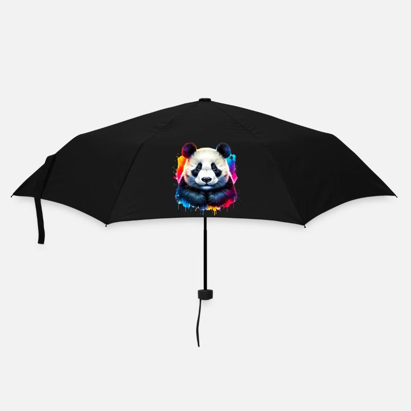 Panda - Regenschirm (klein) - Schwarz