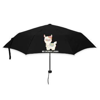 No drama lama - cute llama with sunglasses - Umbrella (small) - black - Front