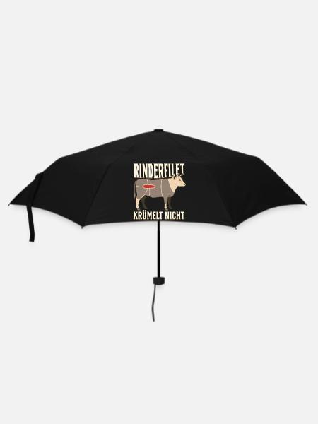 Rinderfilet krümelt nicht - Regenschirm (klein) - Schwarz