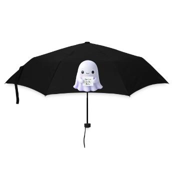 Halloween Spruch Geist Geschenkidee - Regenschirm (klein) - Schwarz - Vorne