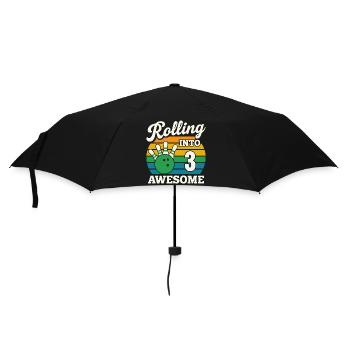 Rolling Into 3 Birthday Design - Umbrella (small) - black - Front