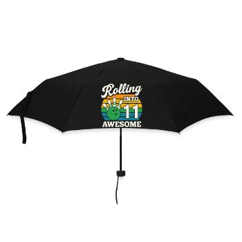 Retro 11 Bowling Celebration T-Shirt - Regenschirm (klein) - Schwarz - Vorne
