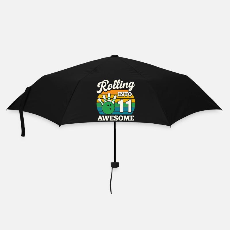 Retro 11 Bowling Celebration T-Shirt - Regenschirm (klein) - Schwarz