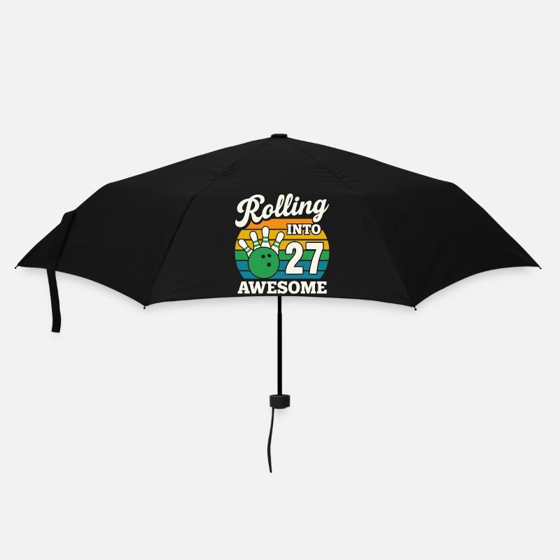 Bowling 27 Birthday Celebration Graphic - Umbrella (small) - black