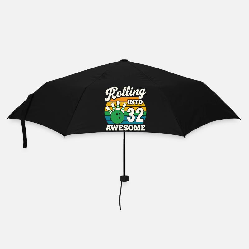 Retro Bowling 32th Birthday Design - Umbrella (small) - black