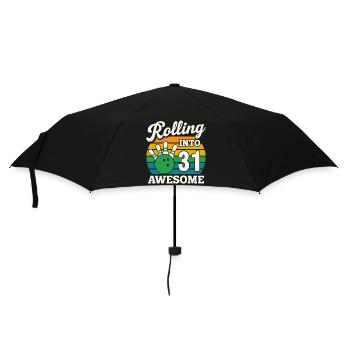 Retro Bowling 31. Geburtstag Design - Regenschirm (klein) - Schwarz - Vorne