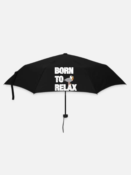 Born to Relax Möwe - Regenschirm (klein) - Schwarz
