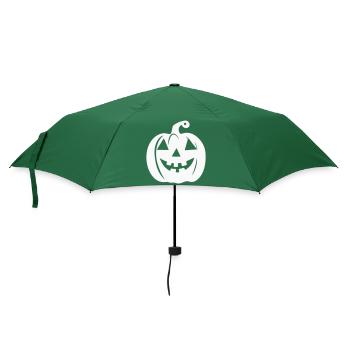 Motifs de citrouilles effrayantes pour Halloween - Parapluie standard - vert bouteille - Devant