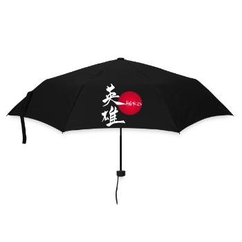 The word hero in Japanese (white) - Umbrella (small) - black - Front