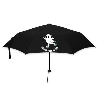 Fantôme sur patins à roulettes - Parapluie standard - noir - Devant