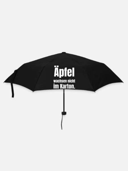 Äpfel wachsen nicht im Karton - Regenschirm (klein) - Schwarz
