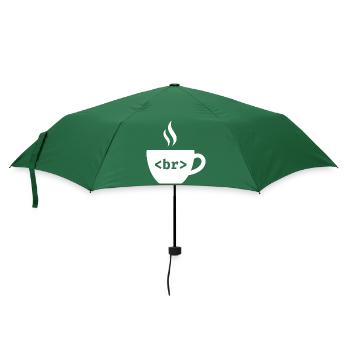 Pause café – Conception drôle de balise HTML - Parapluie standard - vert bouteille - Devant