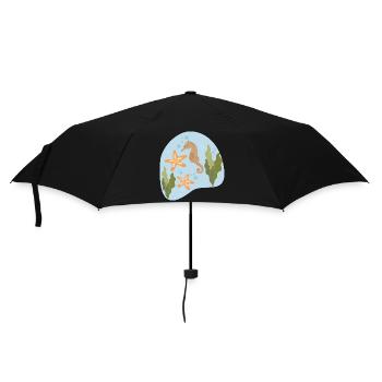 Seepferdchen - Regenschirm (klein) - Schwarz - Vorne