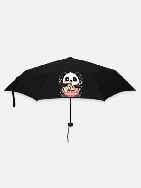 Ramen Niedlicher Kawaii Panda - Regenschirm (klein) - Schwarz