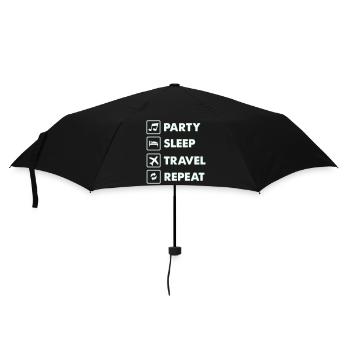 Party Sleep Travel Repeat - Umbrella (small) - black - Front
