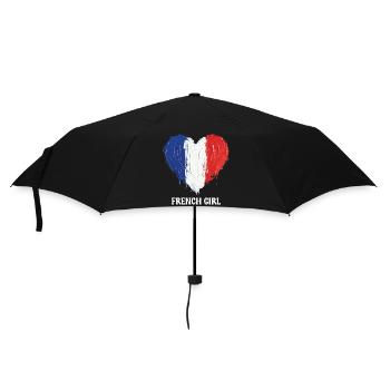 Football de football féminin de cœur français - Parapluie standard - noir - Devant