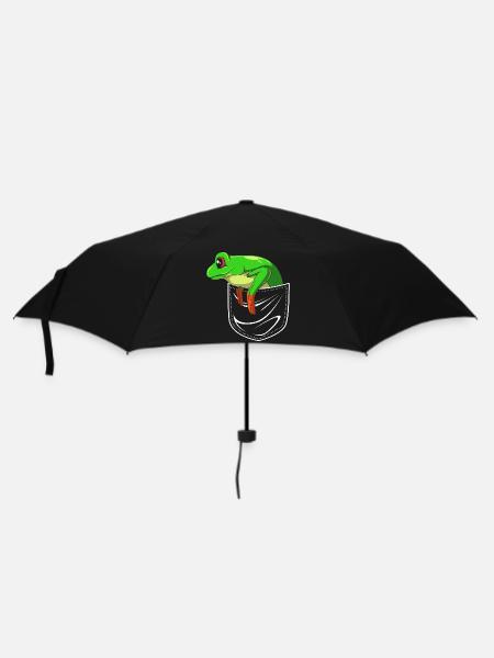 Frosch Laubfrosch - Regenschirm (klein) - Schwarz