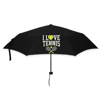 Tennis T-shirt, I Love Tennis Shirt, Hoodie, Beanie - Umbrella (small) - black - Front
