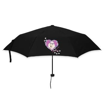 Caniche au visage de au repos - Parapluie standard - noir - Devant