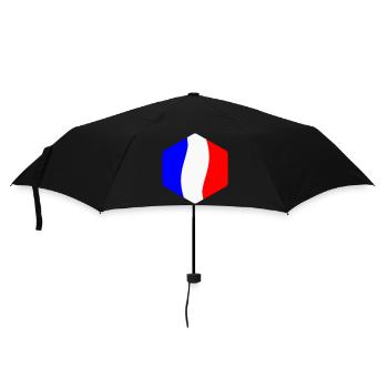 Abstract Tricolor Blue White Red Curved - Umbrella (small) - black - Front