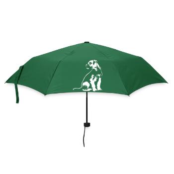 Border Terrier « Édition noire » - Parapluie standard - vert bouteille - Devant