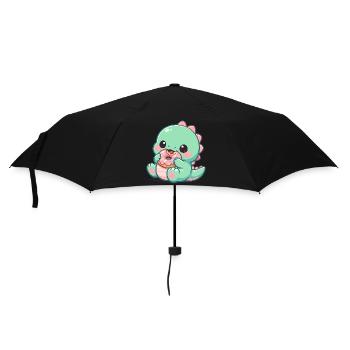 Little dino snacking donut - Umbrella (small) - black - Front