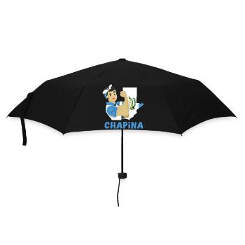 Guatemala Flagge T-Shirt Stolz & Heimat Chapín - Regenschirm (klein) - Schwarz - Vorne