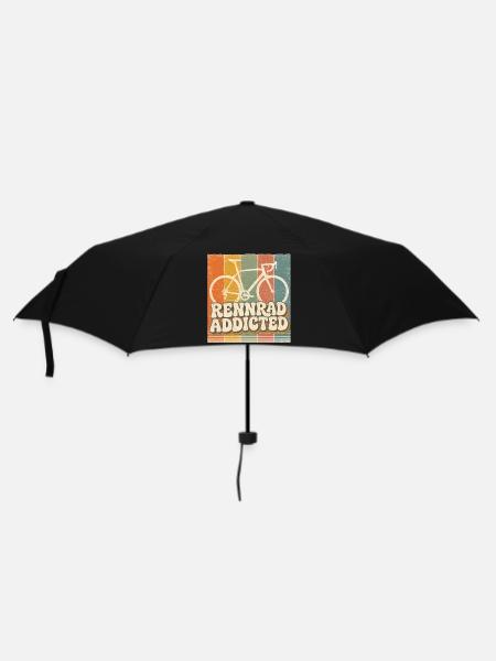 Rennrad süchtig Geschenkidee für Rennradfahrer - Regenschirm (klein) - Schwarz