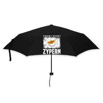 Zypern Koordinaten - Regenschirm (klein) - Schwarz - Vorne