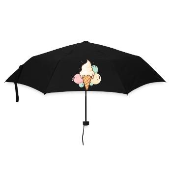 Kugel Für Kugel Glücklich - Regenschirm (klein) - Schwarz - Vorne