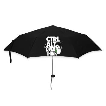 Ctrl Alt Overthink – Computer Nerd Humor - Regenschirm (klein) - Schwarz - Vorne