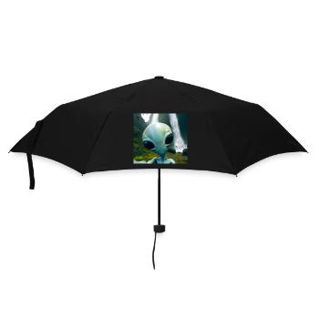 Alien Selfie - Next to the Waterfall - Umbrella (small) - black - Front
