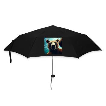 Bear selfie in the underwater kingdom - Umbrella (small) - black - Front