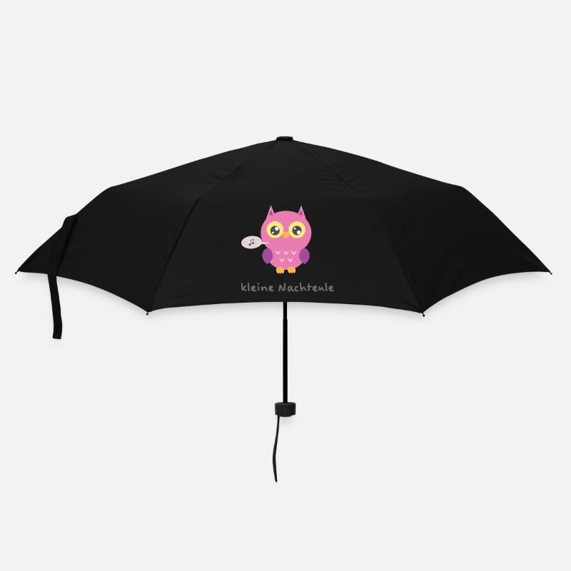 Cuddly owl with a singing note - Umbrella (small) - black