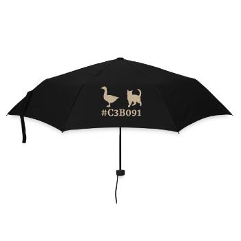 goose cat khaki - Umbrella (small) - black - Front