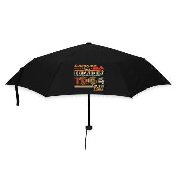 Retro Vintage Legendary Birthday December 1964 - Umbrella (small) - black - Front