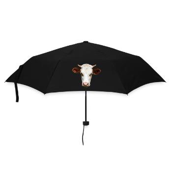 Personalized Cow T-Shirt Gift for Farmers - Umbrella (small) - black - Front
