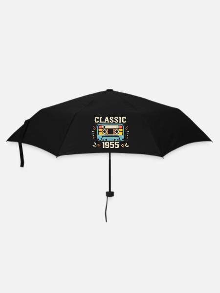 Vintage 1955 Geburtstagskassette Retro 1955 - Regenschirm (klein) - Schwarz