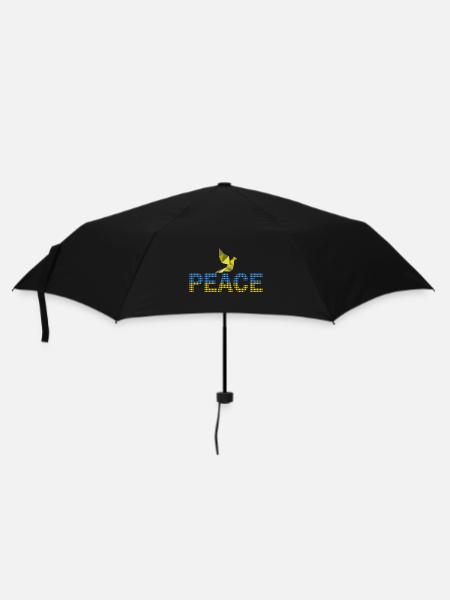 Peace Dove Dot Design - Regenschirm (klein) - Schwarz