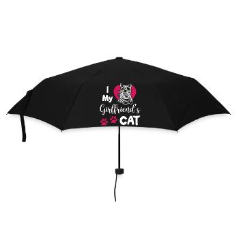 I Love My Girlfriends Cat - Umbrella (small) - black - Front