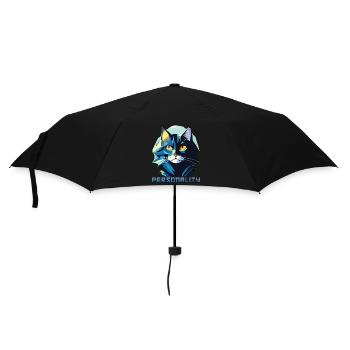 Katze Persönlichkeit - Regenschirm (klein) - Schwarz - Vorne