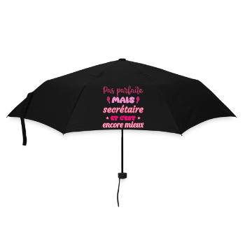 Pas parfaite mais secrétaire, idée cadeau collègue - Parapluie standard - noir - Devant