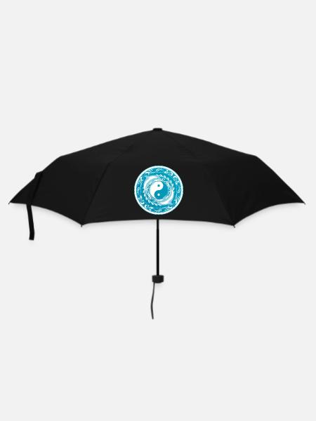 Yin Yang Delfine - Regenschirm (klein) - Schwarz