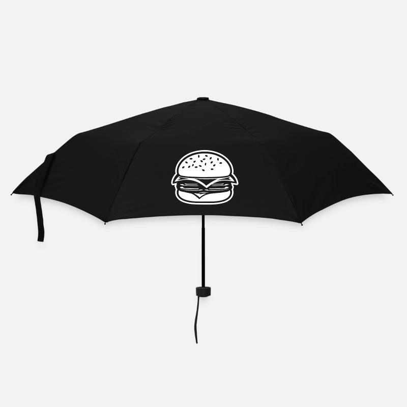 Hamburger Burger - Regenschirm (klein) - Schwarz