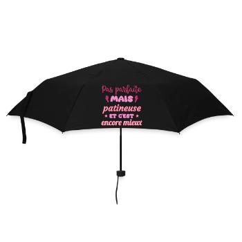 Pas parfaite mais patineuse, patinage, Sport - Parapluie standard - noir - Devant