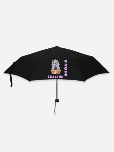 Es passt wenn es passt - Regenschirm (klein) - Schwarz