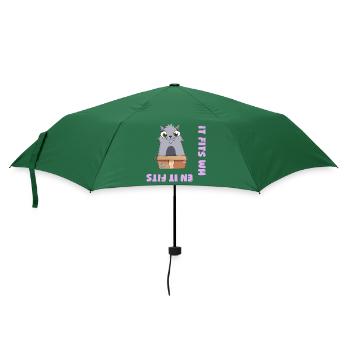 Es passt wenn es passt - Regenschirm (klein) - Flaschengrün - Vorne