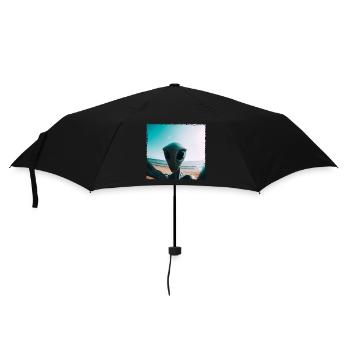 Alien Beach Selfie - Regenschirm (klein) - Schwarz - Vorne